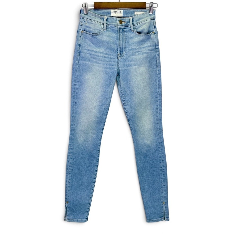 Frame Le High Skinny Crop Jean Ocean Ridge Side Slit Hem Women's Size 27